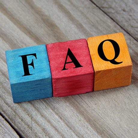 concept of FAQ word on wooden colorful cubes